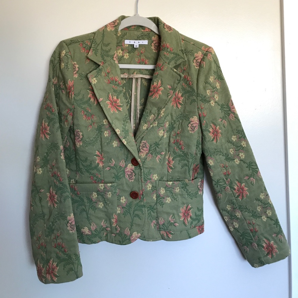 CAbi Floral Embroidered Blazer Jacket