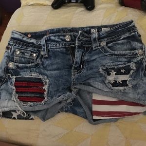 Miss Me American flag shorts