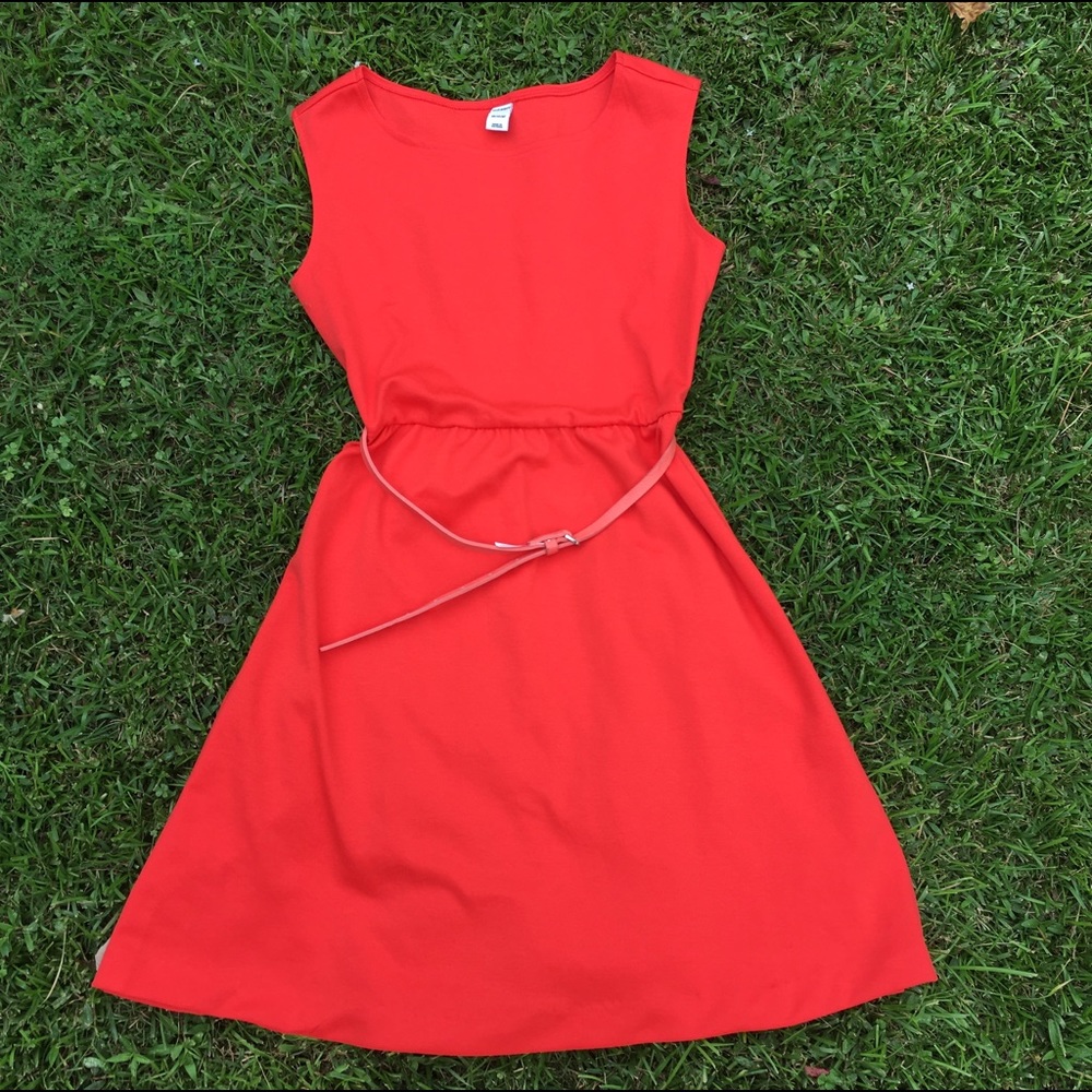 Belted Orange Dress