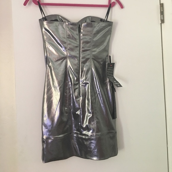 Bebe Addiction Silver Dress - Picture 2 of 4