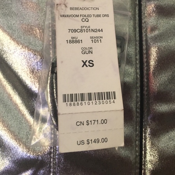 Bebe Addiction Silver Dress - Picture 4 of 4