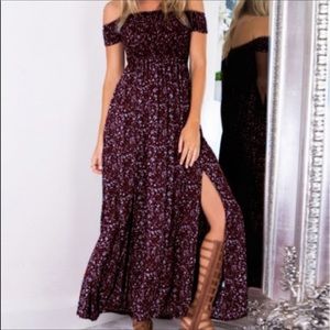 Off the shoulder maxi dress
