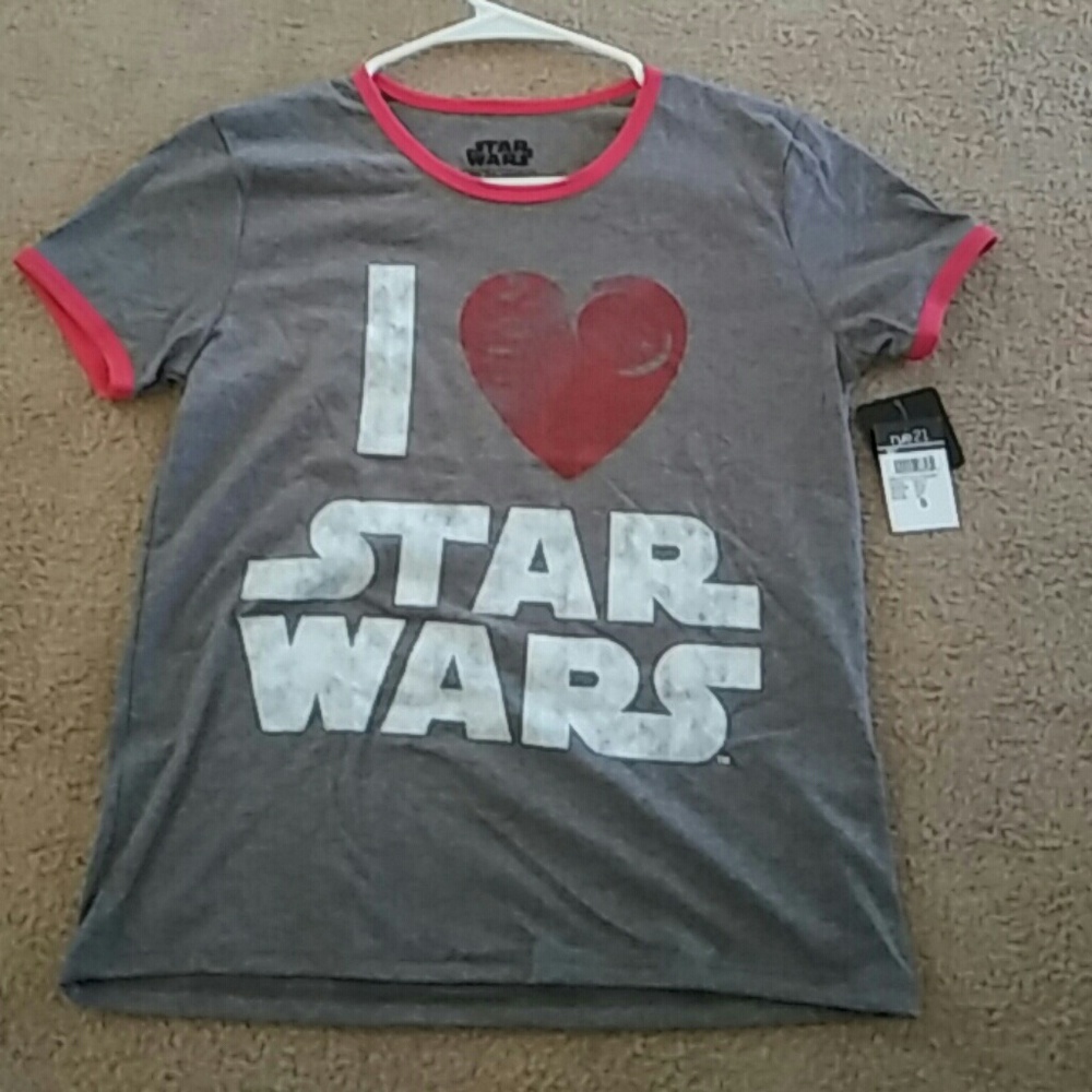 New vintage style i love star wars tshirt