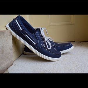Blue boat shoes