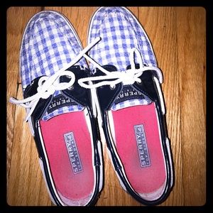 Navy and white, sequined Sperry Topsider Shoes