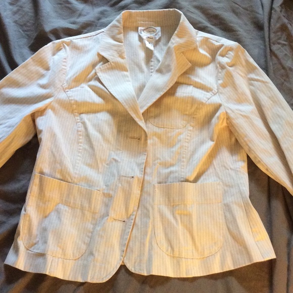 Talbots cream, pinstriped, 3 button blazer - Picture 1 of 2