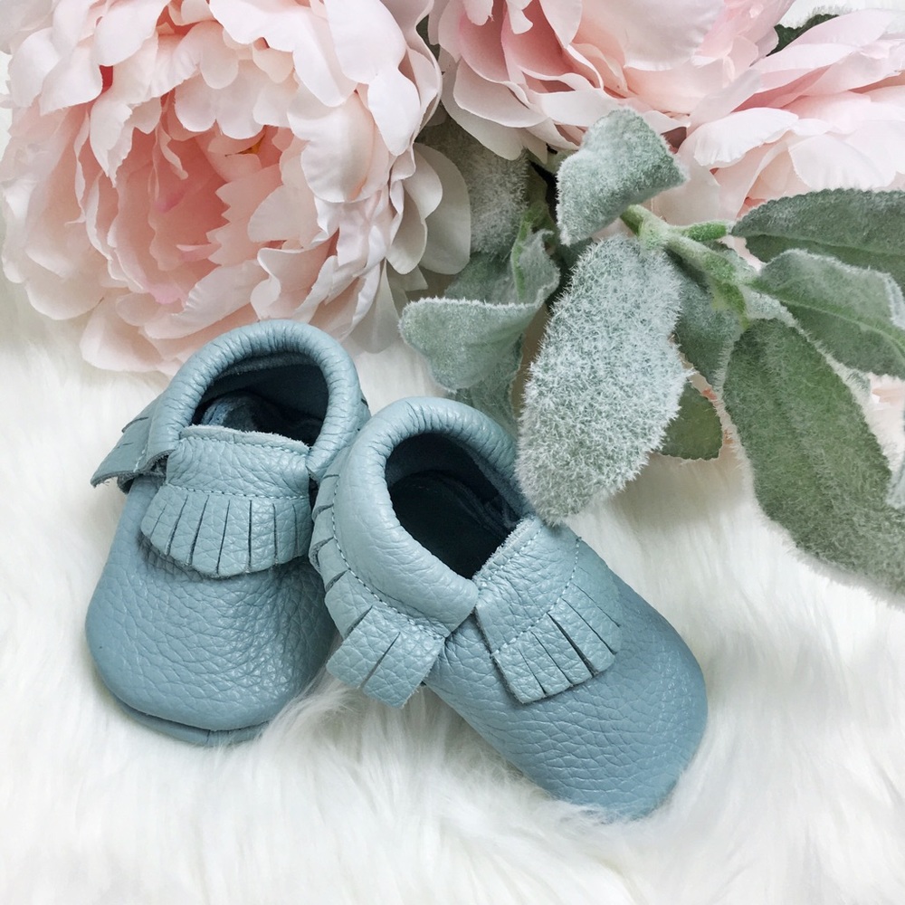 Baby Blue 6-12 Months Adorable Moccasins Girls Boy