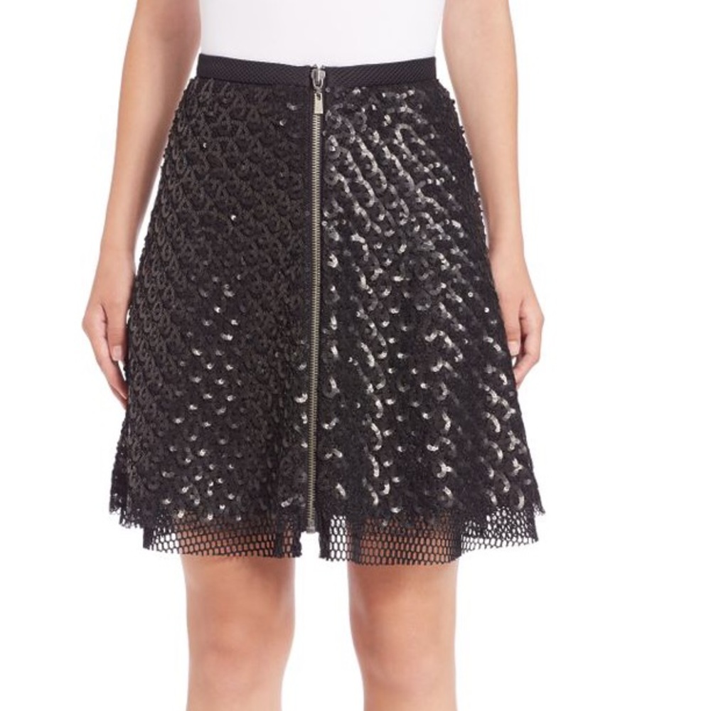 Sachin & Babi Noir Kamal Jet Black Sequin Skirt