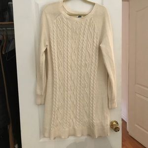 Cable knit sweater dress
