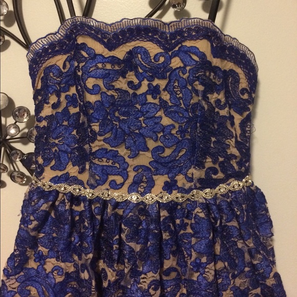 Blue Formal Lace Dress - Picture 2 of 3