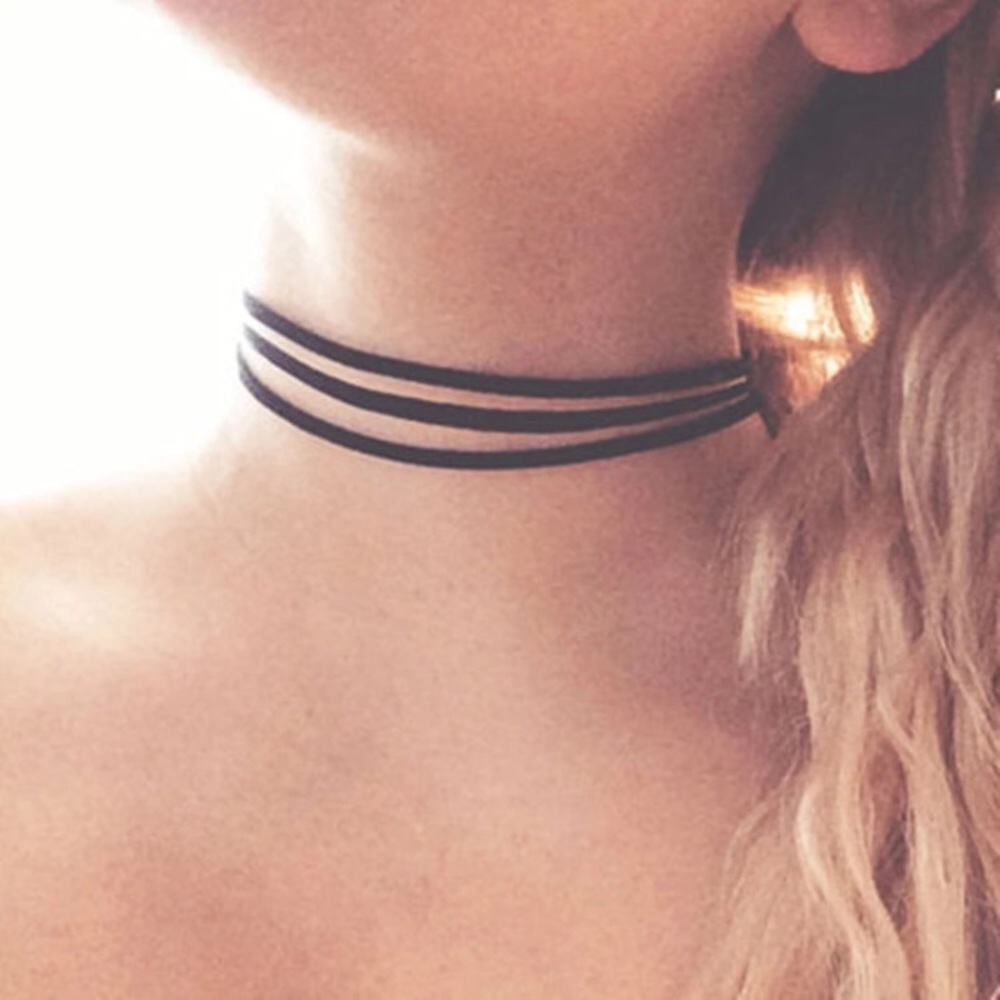 3 layer suede choker