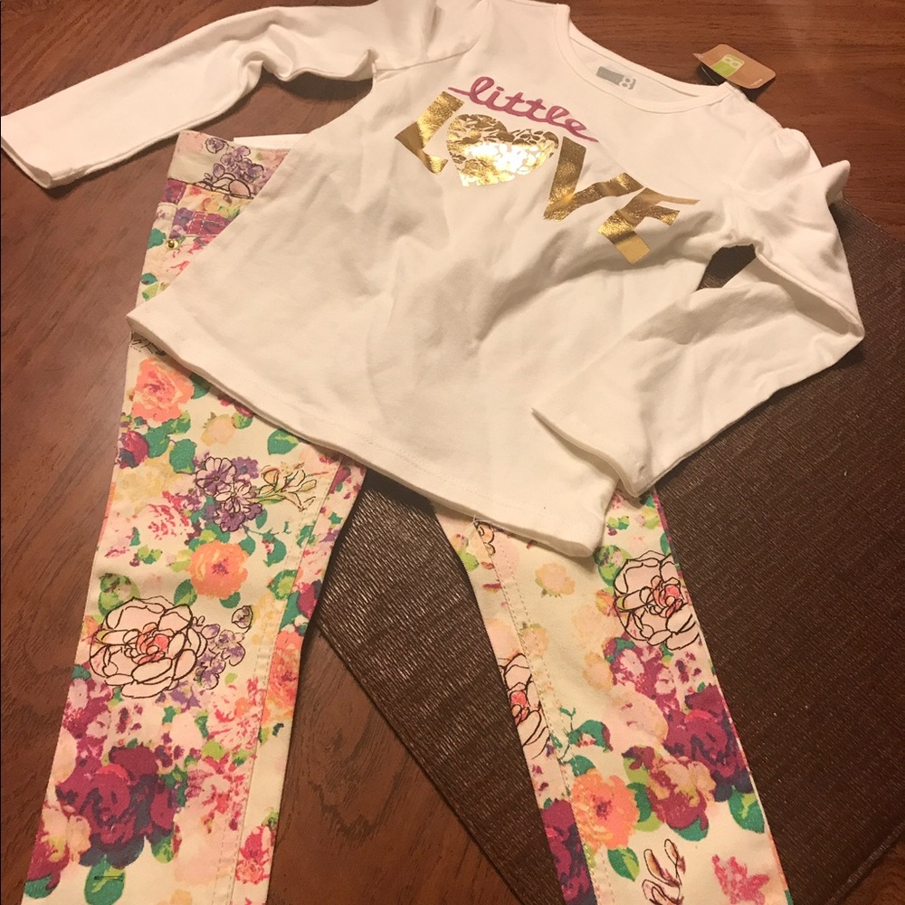 Floral pants with matching shirt