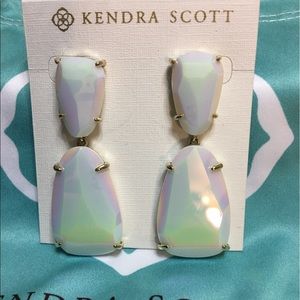 NFS! Kendra Scott White Iridescent Katie Earrings