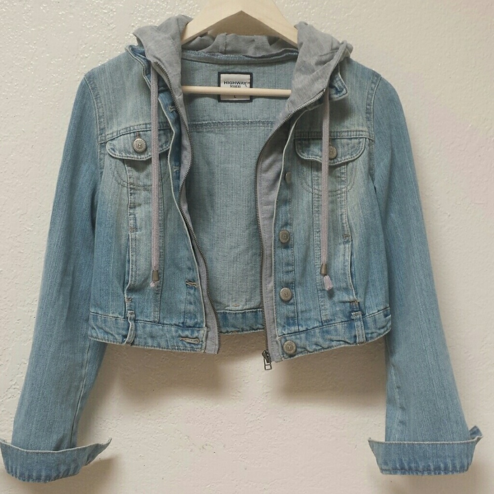 Highway Jeans Cropped Hooded Jean Jacket
