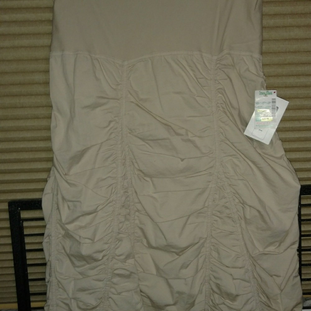 Tan strapless dress