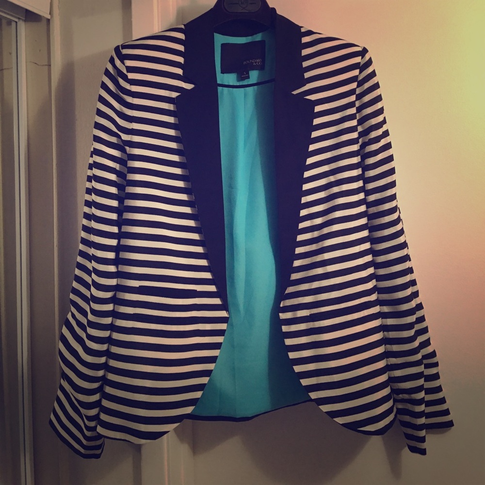 Stripped 100% silk blazer