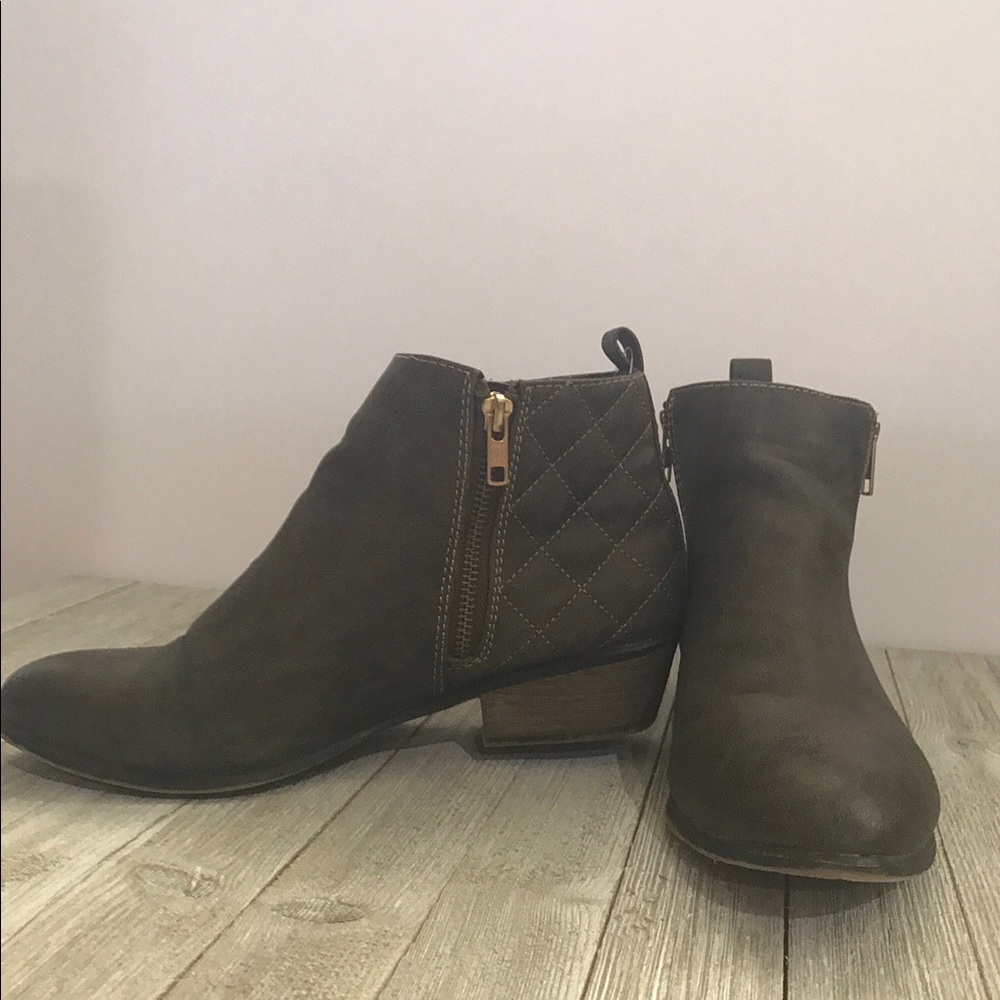 Grey Brown Target Booties