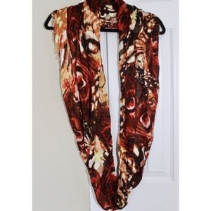 Brown and Orange Pattern Infinity Scarf