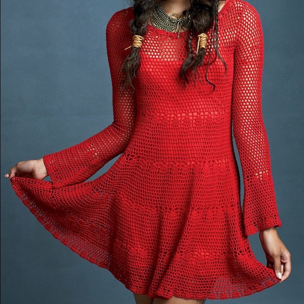 Free People Bell Crochet Mini Dress - Picture 3 of 8