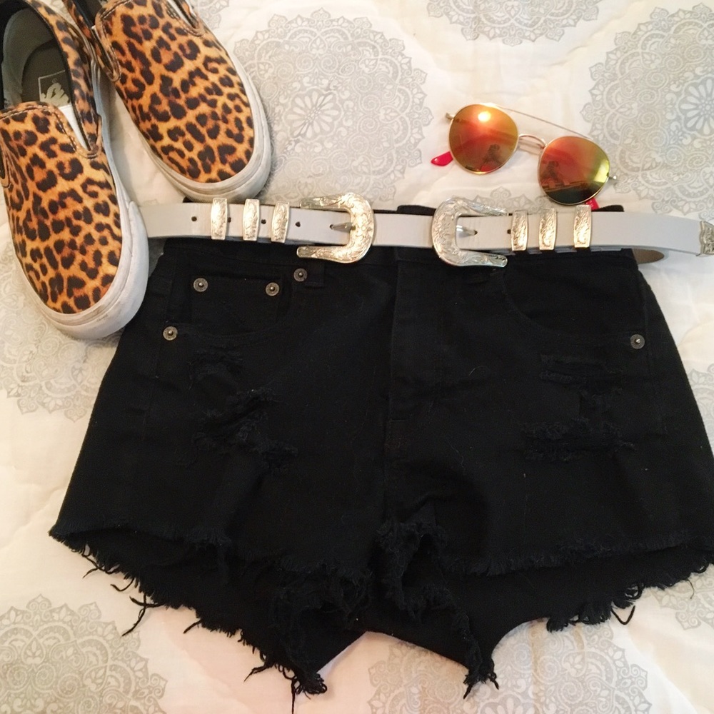 Black American Eagle Festival mid-rise Shorties
