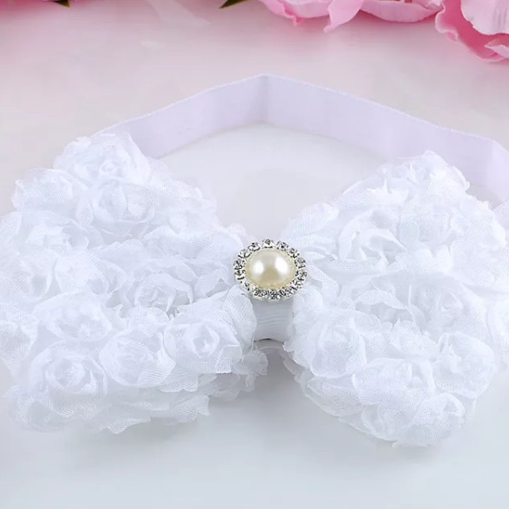 Large white Rose bow