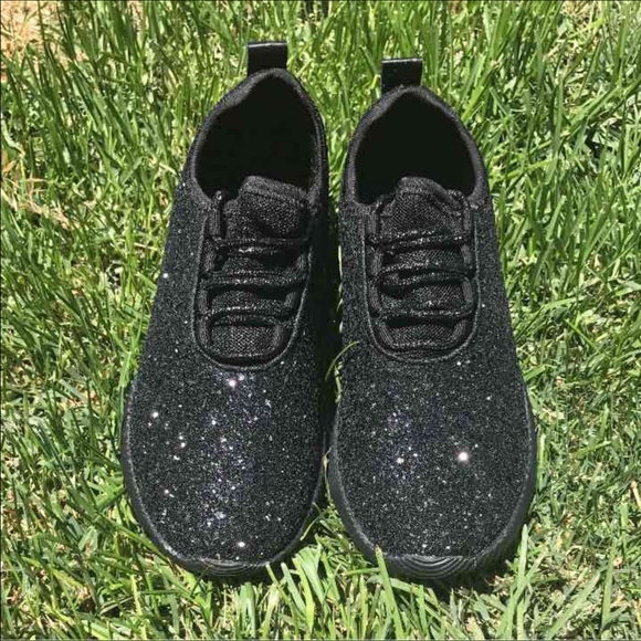 << Black Sparkle n Shine Glitter Sneakers Shoes >> - Picture 2 of 4