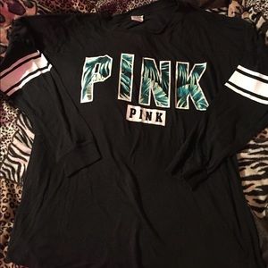 Pink open back long sleeve shirt