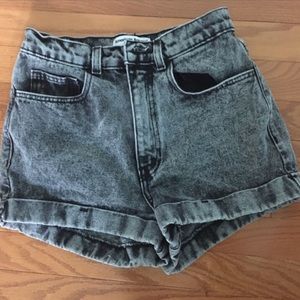ACID WASH HIGH WAISTED AMERICAN APPAREL SHORTS