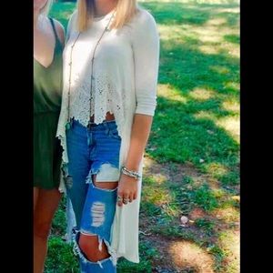 BLACK fab'rik high low cotton shirt/tunic