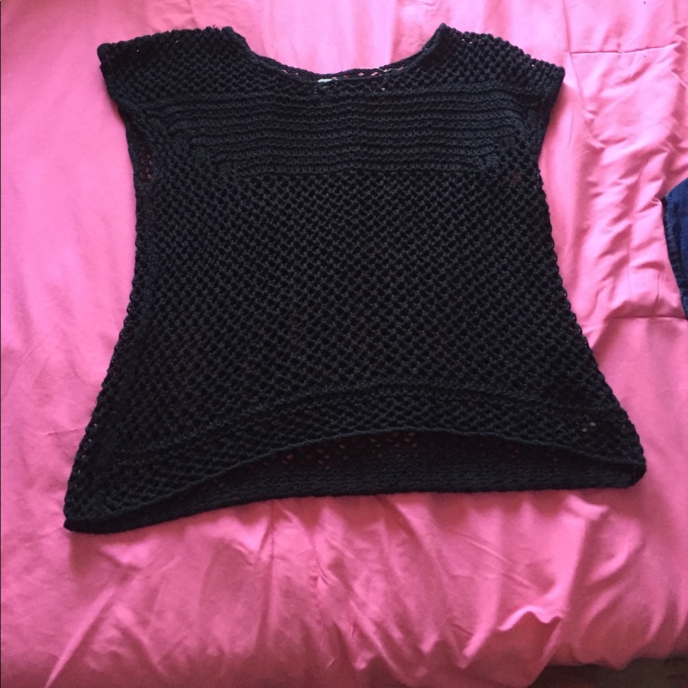 Black crochet top