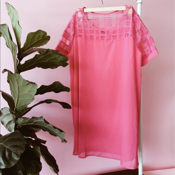 Asos curve hot pink shift dress - 18 - Picture 2 of 4