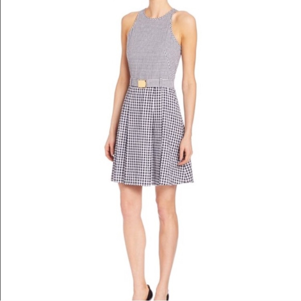 NWOT Michael Kors Gingham Belted Dress