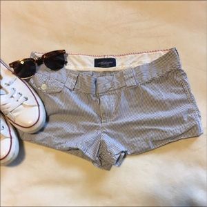 Women's Blue and White Pinstriped Shorts!