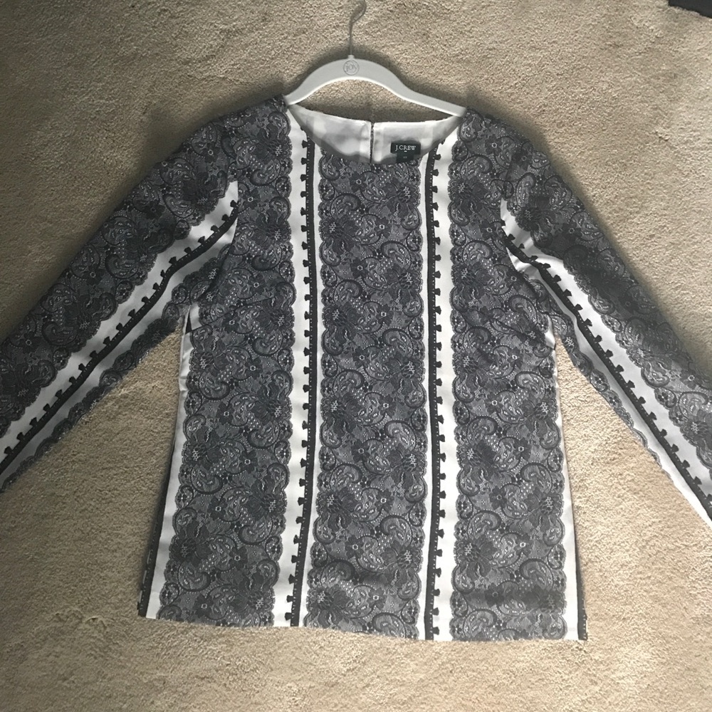 Long Sleeved Jcrew black and white shirt