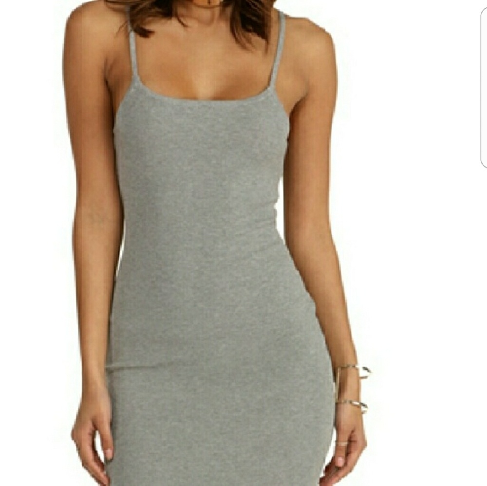 Heather Grey Bodycon long dress