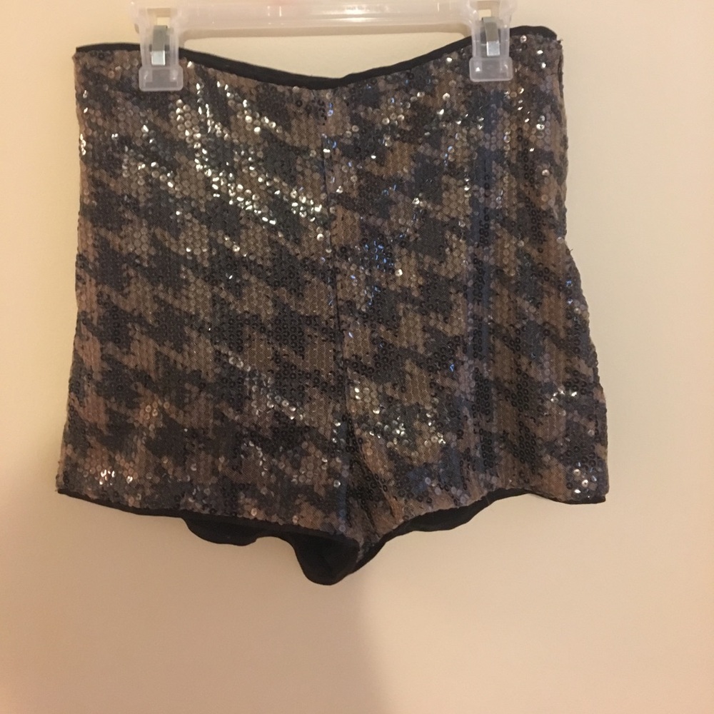Sequin black and light brown shorts