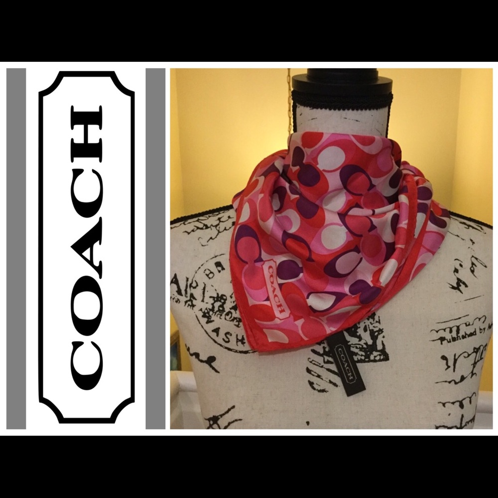 ❌❌SOLD❌❌ Authentic Coach 100% Silk Scarf