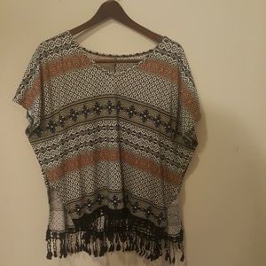 Poncho style short sleeved shirt