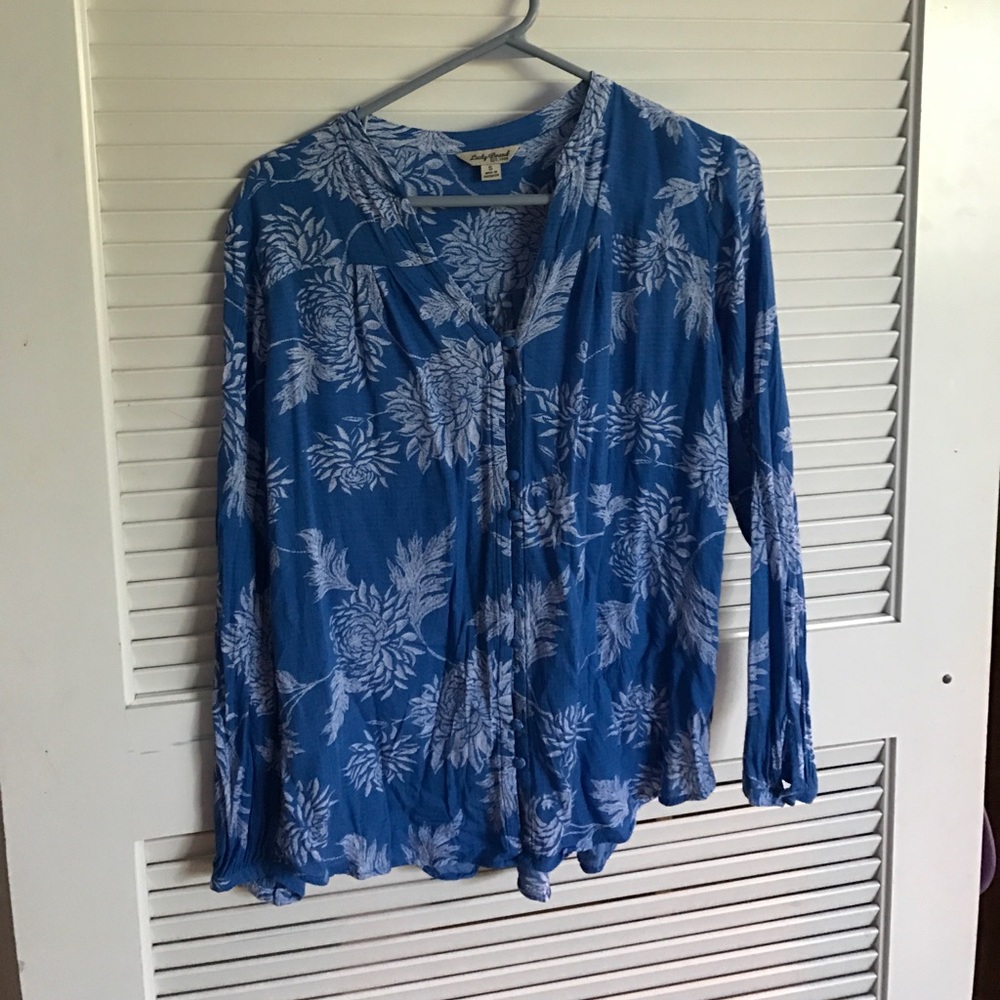 Blue floral blouse