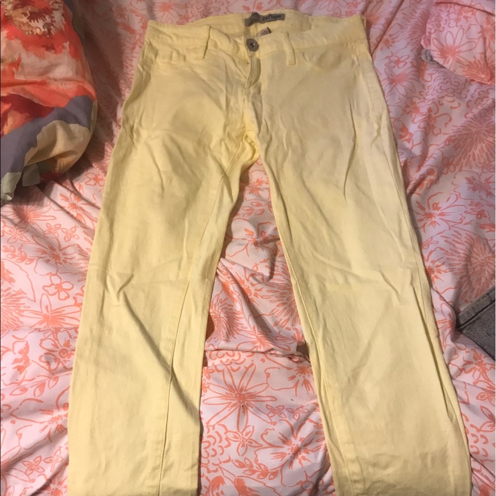 Yellow skinny jeans from charlotte Russe