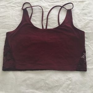 Crop top burgundy with Lace back