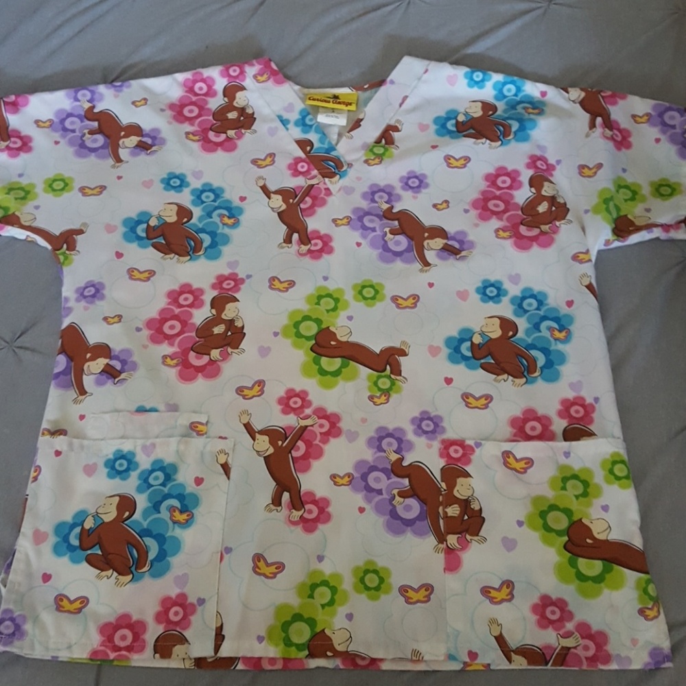 Curious George Scrub Top