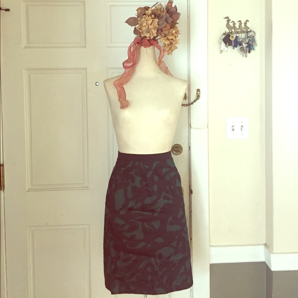 Weston Wear Green Patterned Pencil Skirt