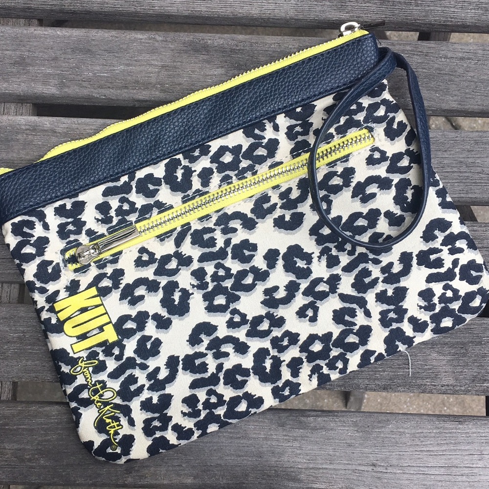 ⚡️SALE⚡️KUT Neon Yellow Leopard Wristlet