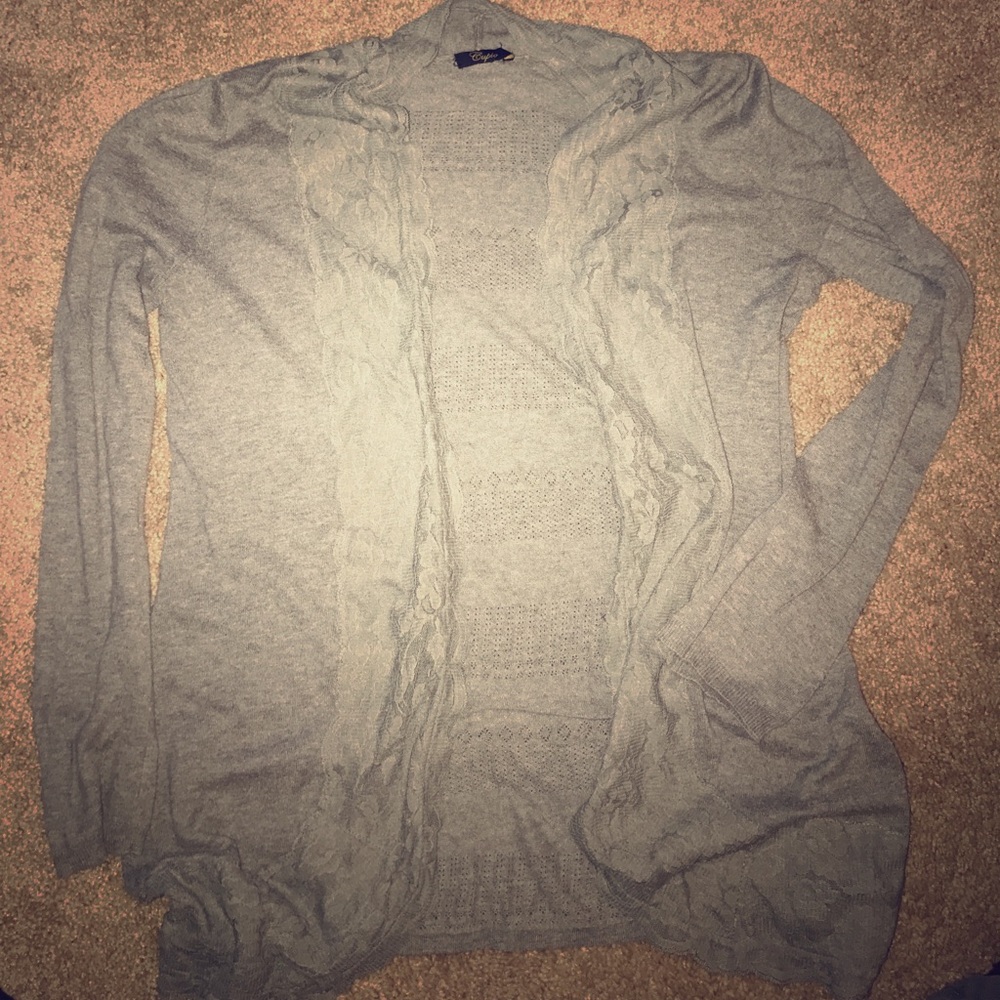 Grey cardigan sweater xl soft