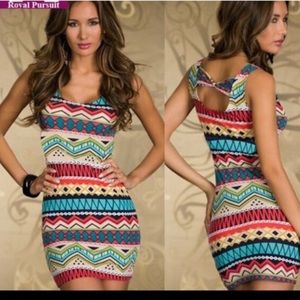 Tribal Print Body-Con Summer Tank Dress