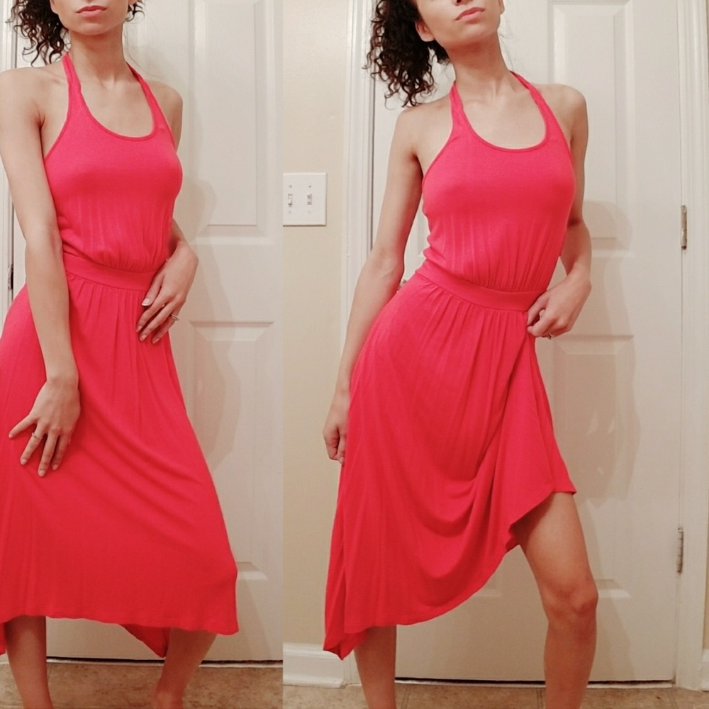 Long pink summer dress