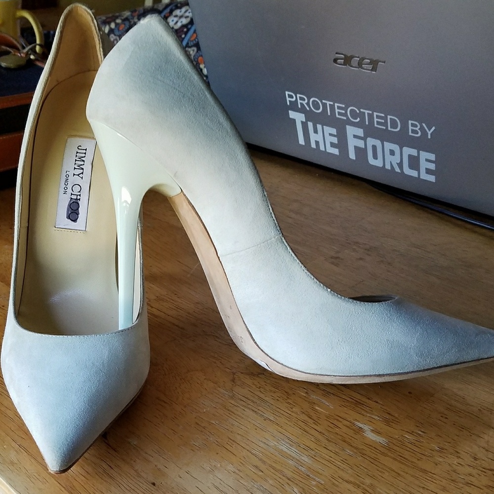Jimmy Choo Anouk Suede Heels in Key Lime