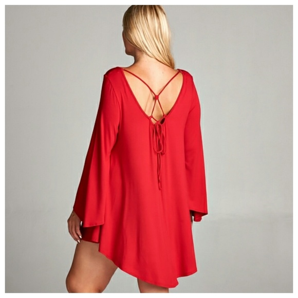 Red Dress, Tie In Back - Picture 3 of 3