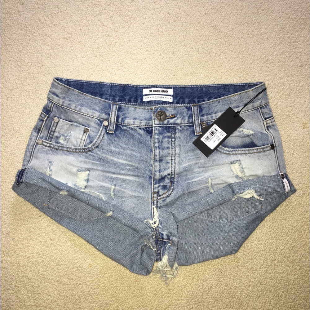 One teaspoon bandits shorts in blue hart